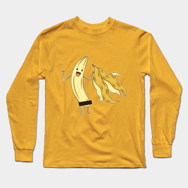 NAKED BANANA T-SHIRT DESIGN Long Sleeve T-Shirt by elaissiiliass